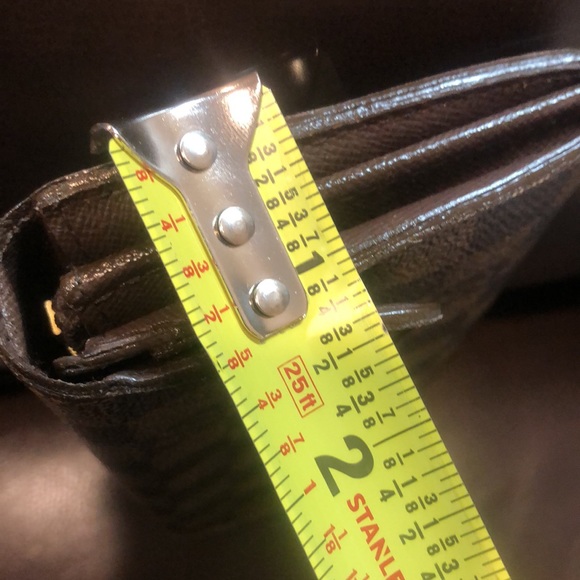 LOUIS VUITTON Damier Ebene Brown Black Full Length Sarah Wallet Organizer AUTH - Picture 14 of 16